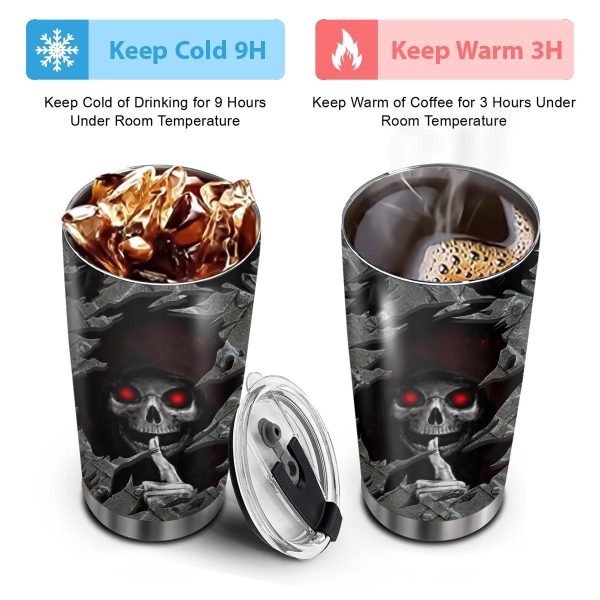 Skull Keep Silent Inside Tumbler