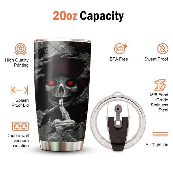 Skull Keep Silent Inside Tumbler