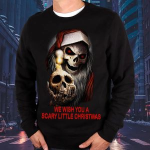We Wish You A Scary Little Christmas Skull Sweatshirt Mens
