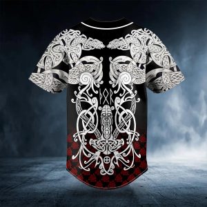 White Odin Viking King Tribal Tattoos Custom Baseball Jersey