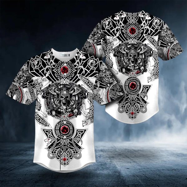 Wolf King Viking Tattoo Baseball Jersey