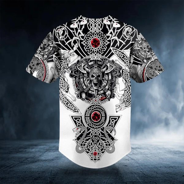 Wolf King Viking Tattoo Baseball Jersey