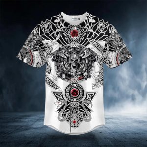 Wolf King Viking Tattoo Baseball Jersey 3