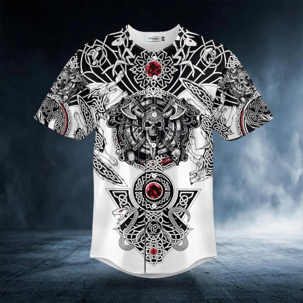 Wolf King Viking Tattoo Baseball Jersey